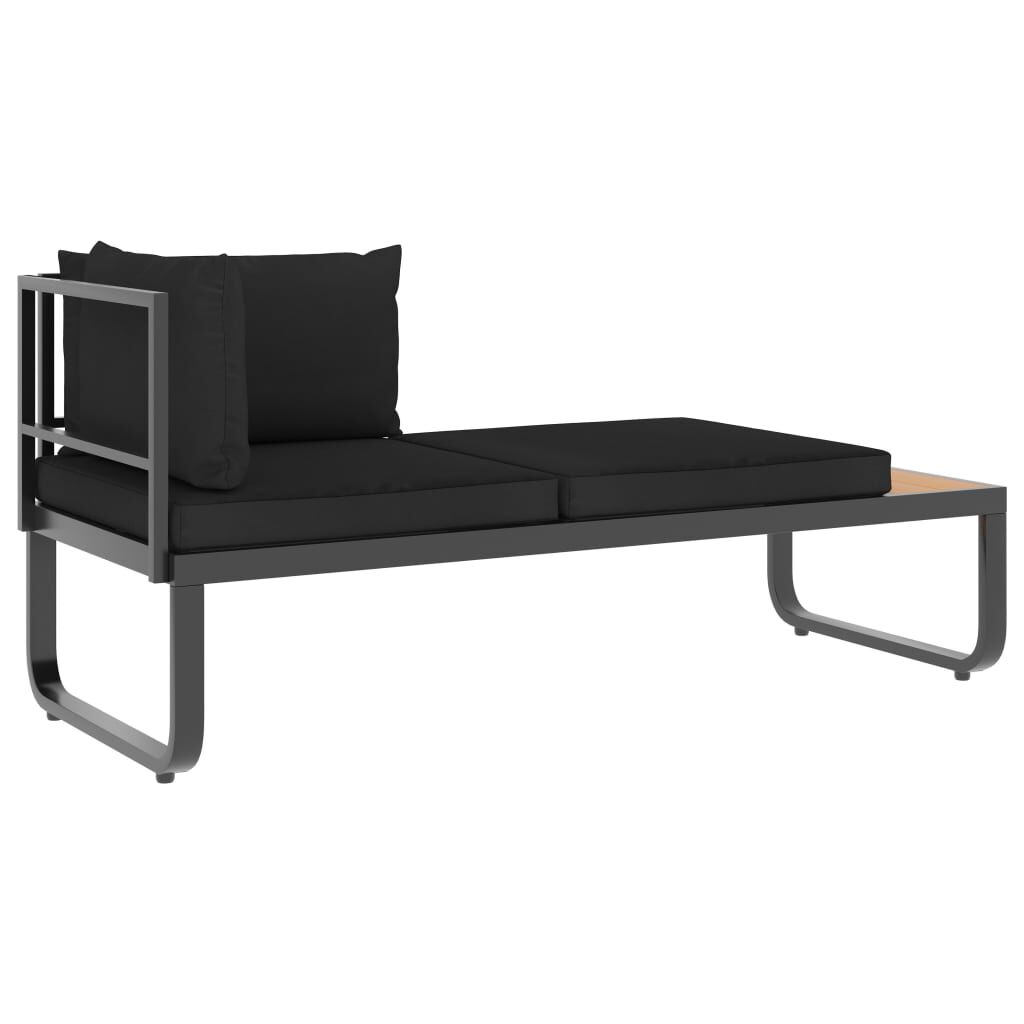 vidaXL 5 Piece Garden Corner Sofa Set with Cushions Aluminium and WPC