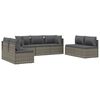 vidaXL 8 Piece Garden Lounge Set with Cushions Grey Poly Rattan