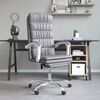 vidaXL Reclining Office Chair Grey Faux Leather