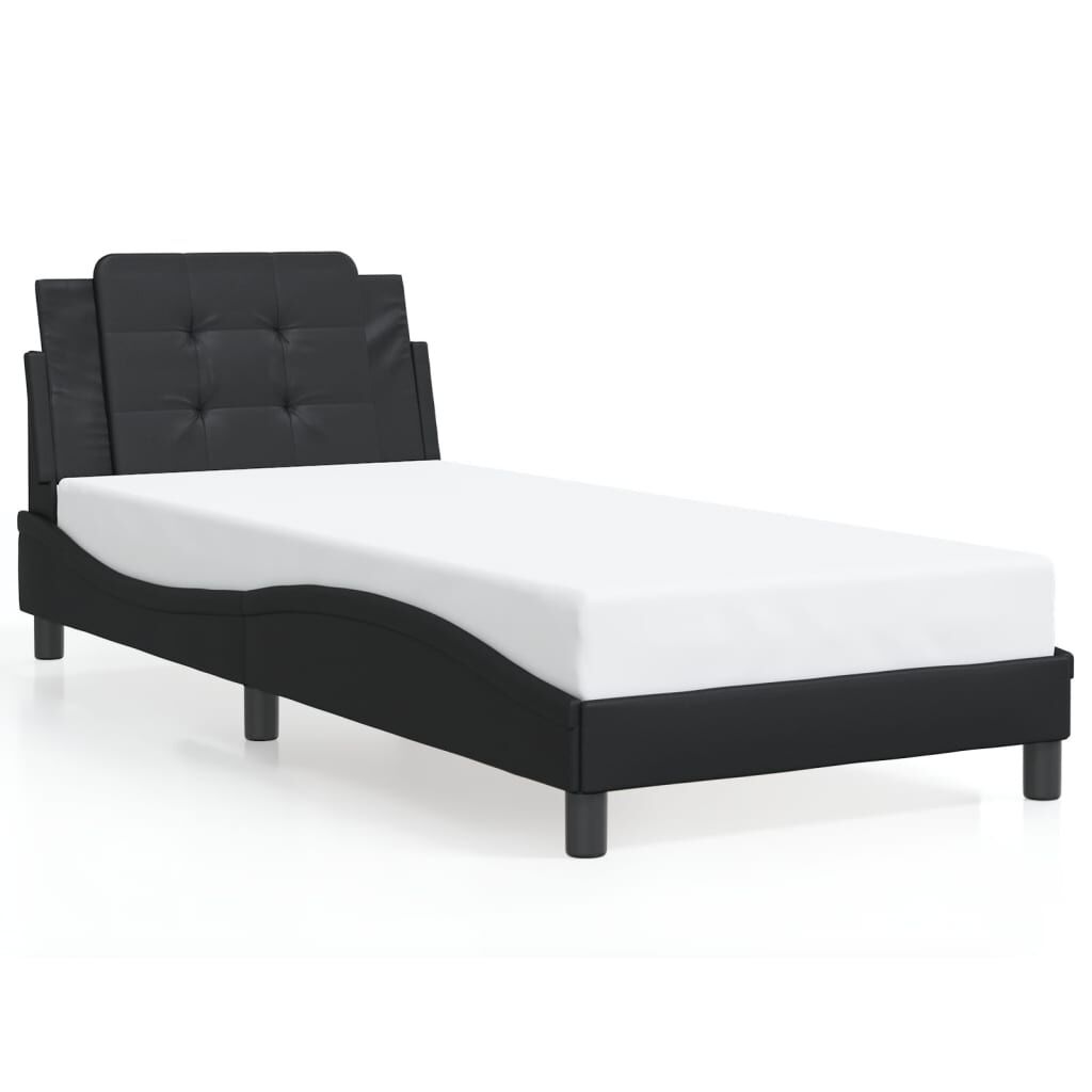 vidaXL Bed Frame with LED without Mattress Black 100x190 cm