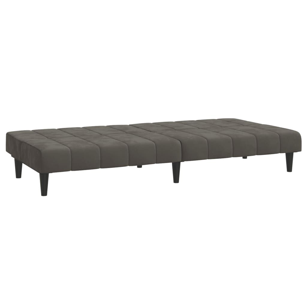 vidaXL 2-Seater Sofa Bed Dark Grey Velvet