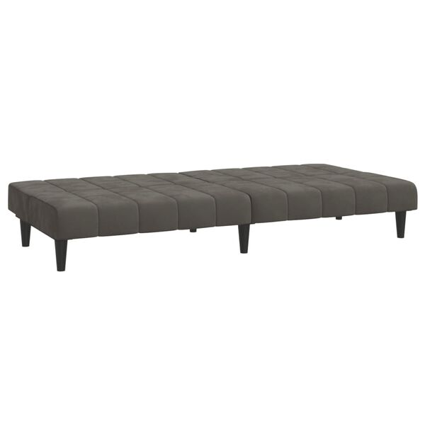 vidaXL 2-Seater Sofa Bed Dark Grey Velvet