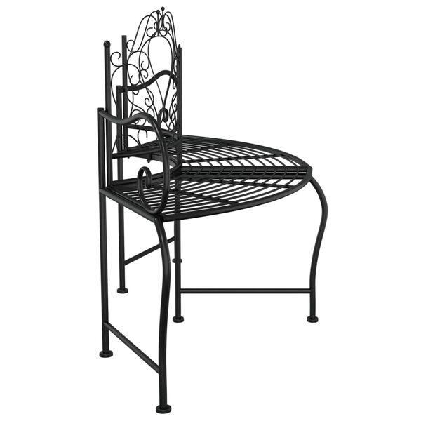 vidaXL Tree Bench 150 cm Black Steel