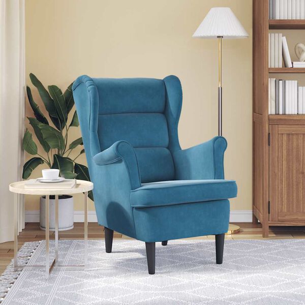 vidaXL Armchair Blue Velvet