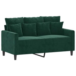 vidaXL 2-Seater Sofa Dark Green 120 cm Velvet