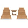 vidaXL 3 Piece Folding Garden Lounge Set Solid Teak Wood