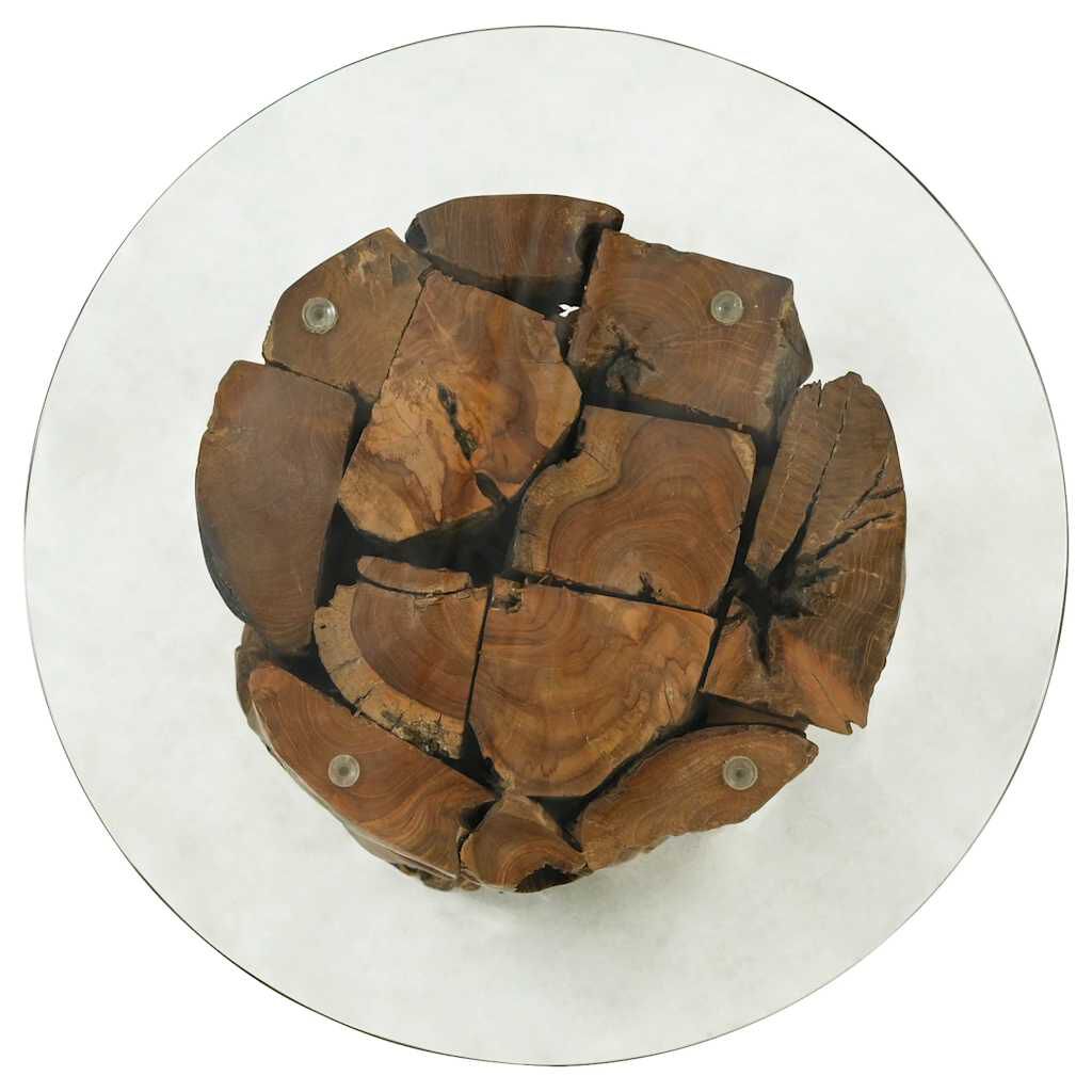 vidaXL Coffee Table Solid Teak Driftwood 60 cm