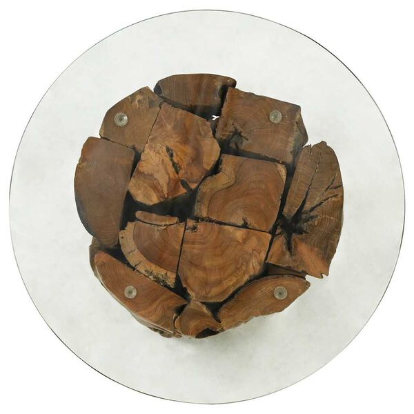 vidaXL Coffee Table Solid Teak Driftwood 60 cm