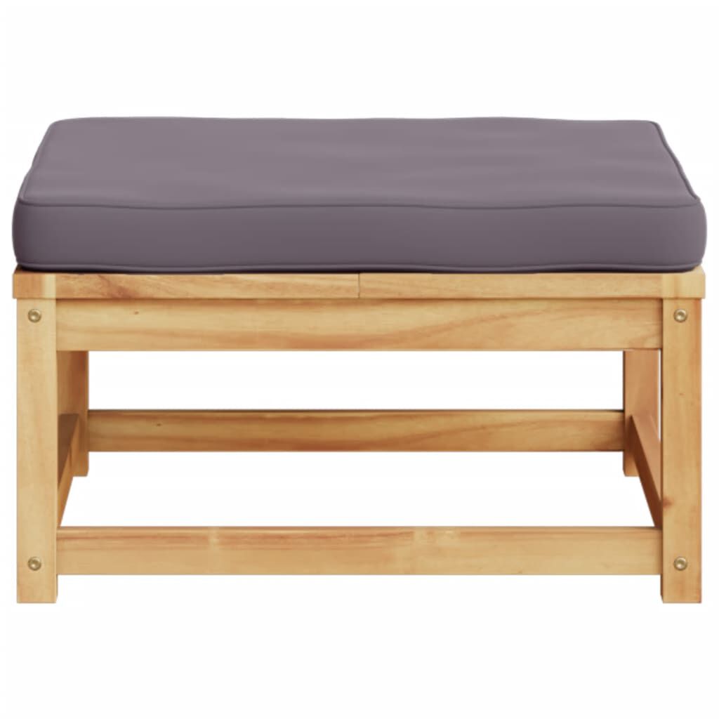 vidaXL Garden Footstool with Cushions Solid Wood Acacia