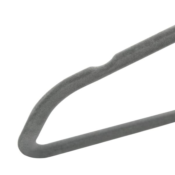 vidaXL 100 pcs Clothes Hanger Set Anti-slip Grey Velvet