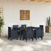 vidaXL Garden Dining Set 7 pcs Anthracite Polt rattan