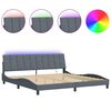 vidaXL Bed Frame with LED without Mattress "Hanko" Dark Grey 193x203 cm Velvet