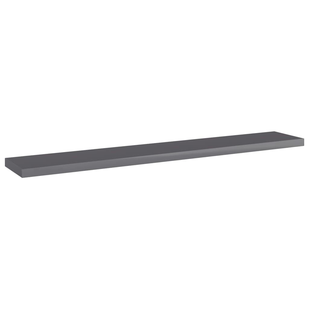 vidaXL Bookshelf Boards 4 pcs High Gloss Grey 60x10x1.5 cm Engineered Wood