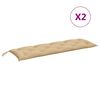 vidaXL Garden Bench Cushions 2 pcs Melange Beige 150x50x7 cm Fabric