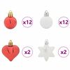 vidaXL Christmas Bauble Set 40 pcs Red and White Plastic