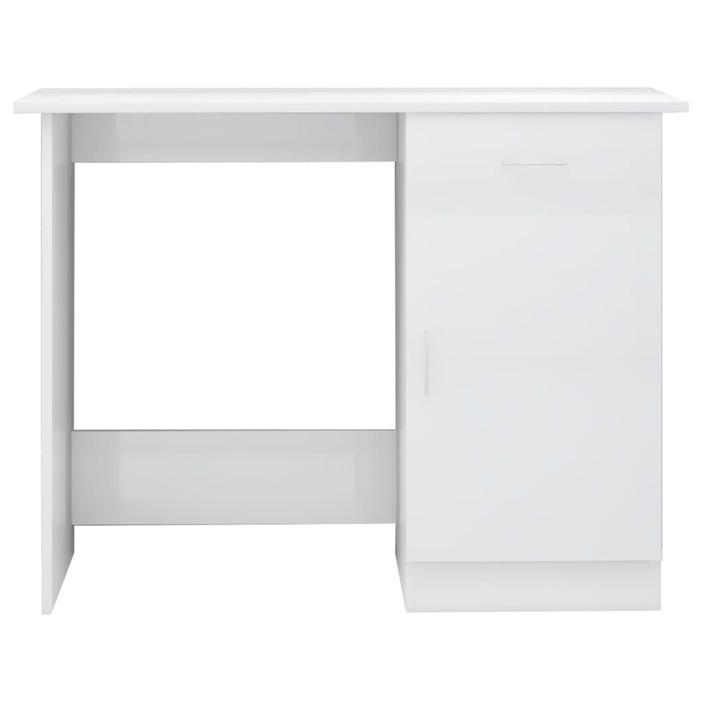 vidaXL Desk High Gloss White 100x50x76 cm Engineered Wood