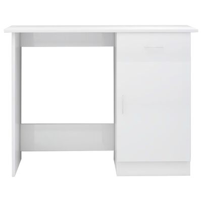 vidaXL Desk High Gloss White 100x50x76 cm Engineered Wood