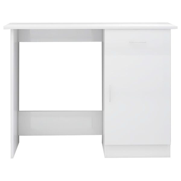 vidaXL Desk High Gloss White 100x50x76 cm Engineered Wood