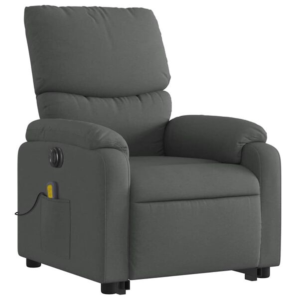 vidaXL Electric Stand up Massage Recliner Chair Dark Grey Fabric