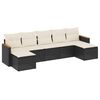 vidaXL 7 Piece Garden Sofa Set with Cushions Black Poly Rattan