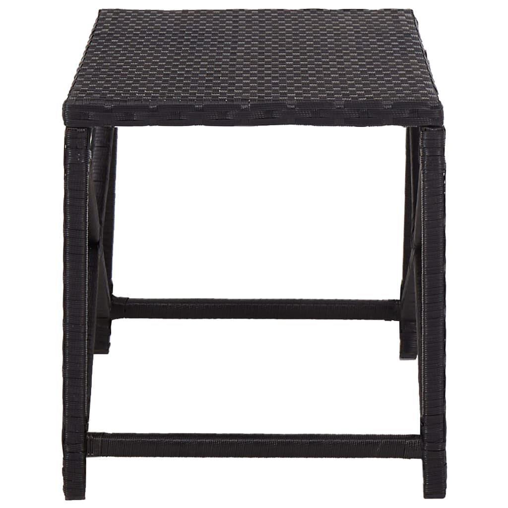 vidaXL Garden Bench 80 cm Poly Rattan Black