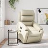 vidaXL Electric Stand up Massage Recliner Chair Cream Faux Leather