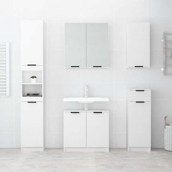 vidaXL Bathroom Cabinet White 32x34x188.5 cm Engineered Wood