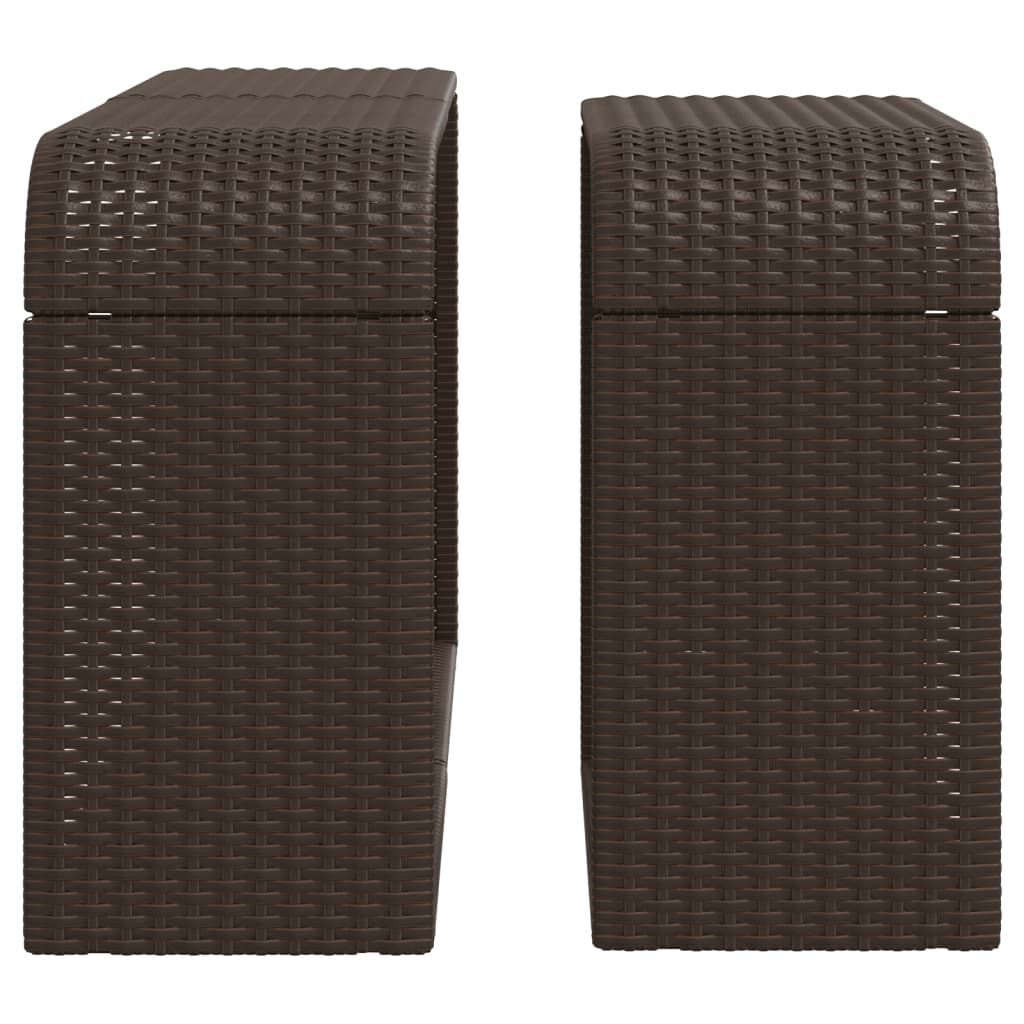 vidaXL Storage Shelves 2 pcs Brown Poly Rattan