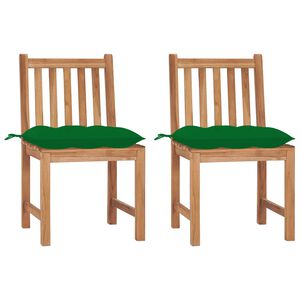 vidaXL Garden Chairs 2 pcs with Cushions Solid Teak Wood