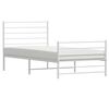 vidaXL Metal Bed Frame without Mattress with Footboard White 100x200cm