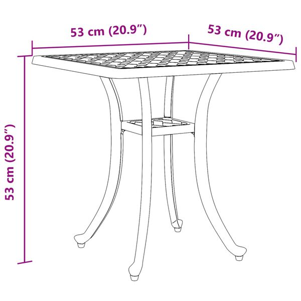 vidaXL Garden Table White 53x53x53 cm Cast Aluminium