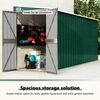 vidaXL Wall-mounted Garden Shed Green 118x382x178 cm Galvanised Steel