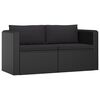 vidaXL 9 Piece Garden Lounge Set with Cushions Poly Rattan Black