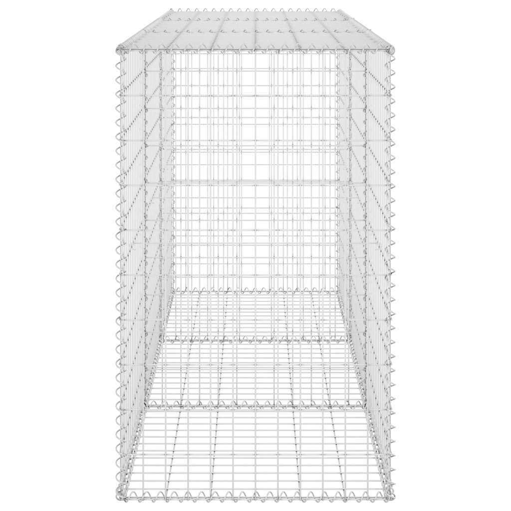 vidaXL Gabion Wall with Covers Galvanised Steel 200x60x100 cm