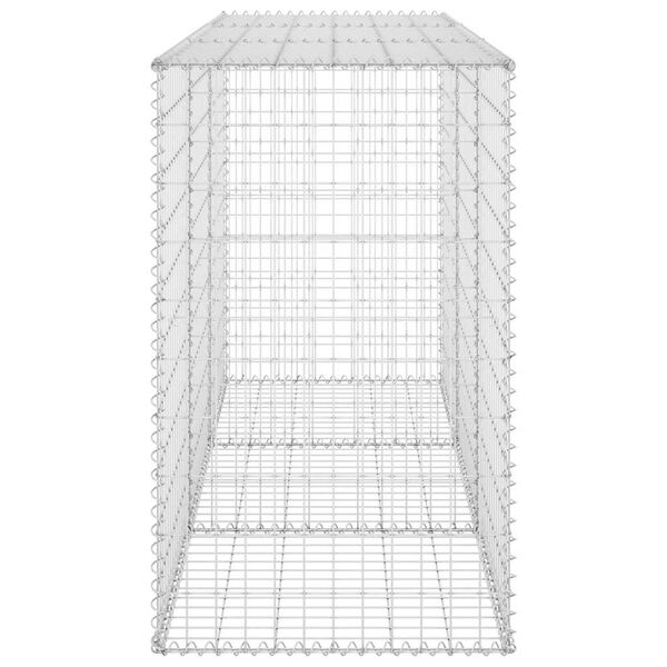 vidaXL Gabion Wall with Covers Galvanised Steel 200x60x100 cm