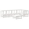 vidaXL 6 Piece Garden Lounge Set with Cushions White Solid Wood