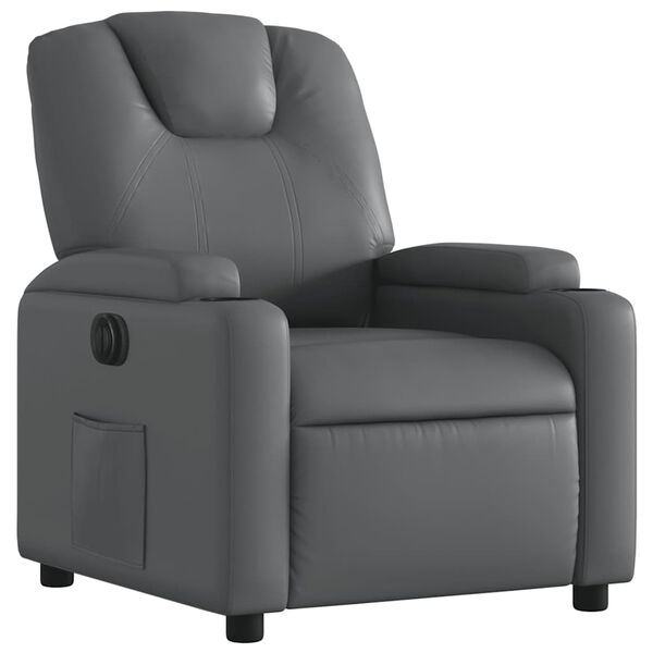 vidaXL Electric Recliner Chair Grey Faux Leather