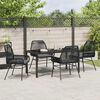 vidaXL Garden Dining Set with Cushion 5 pcs Black Poly Rattan