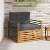 vidaXL Outdoor Sofa Set Solid Acacia Wood and Polyester Natural