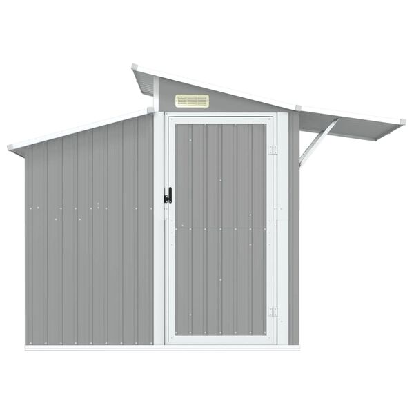vidaXL Garden Shed Grey 270x130x208.5 cm Galvanised Steel