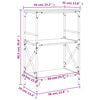 vidaXL Bookcase 3-Tier Black 59x35x90.5 cm Engineered Wood