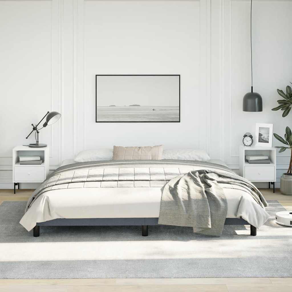 vidaXL Bed Frame without Mattress Dark Grey 193x203 cm King Velvet