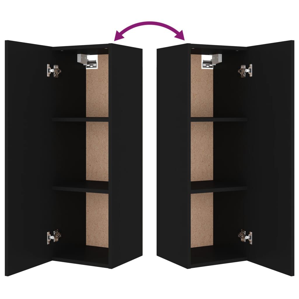 vidaXL 4 Piece TV Cabinet Set Black Engineered Wood