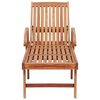 vidaXL Sun Lounger with Red Check Pattern Cushion Solid Teak Wood