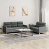 vidaXL 2 Piece Sofa Set with Cushions Dark Grey Fabric