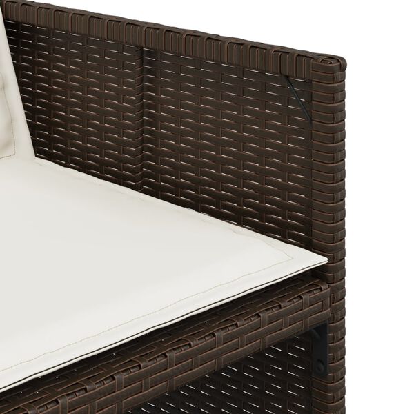 vidaXL 17 Piece Garden Dining Set with Cushions Brown Poly Rattan