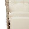 vidaXL Reclining Garden Sofa 2-Seater with Table Beige Poly Rattan