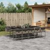 vidaXL 11 Piece Garden Dining Set with Cushions Grey Poly Rattan