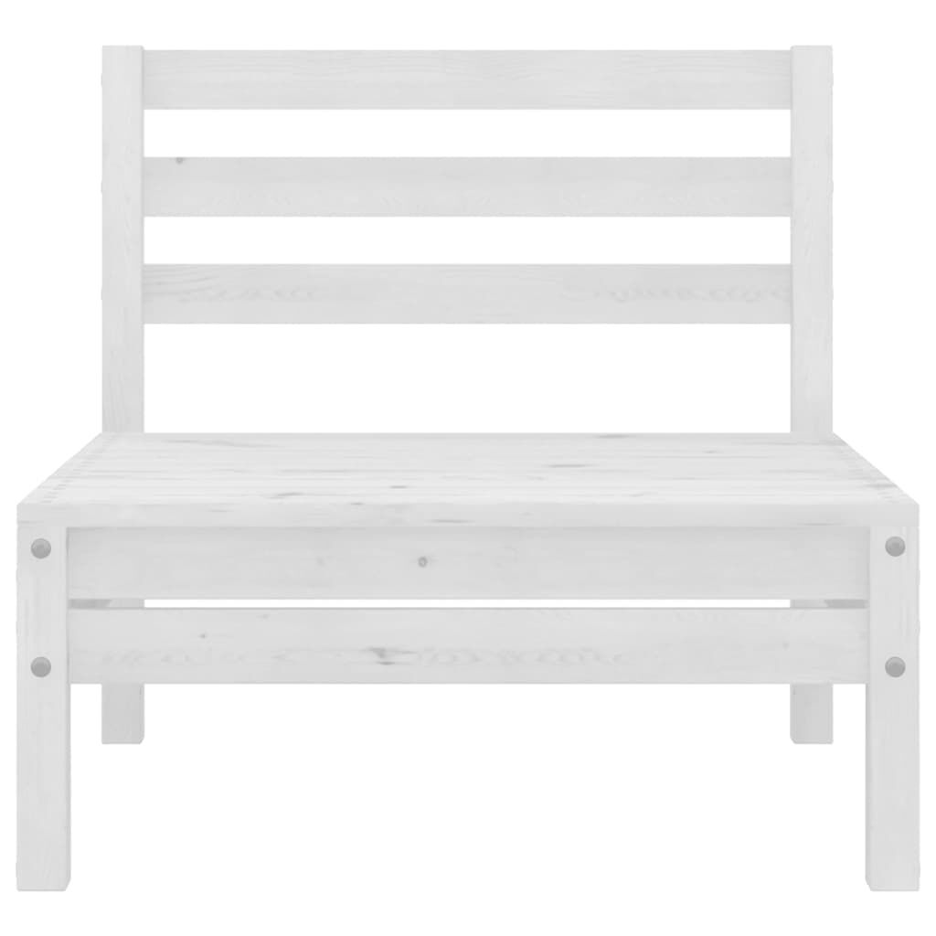 vidaXL Garden Middle Sofa White Solid Wood Pine