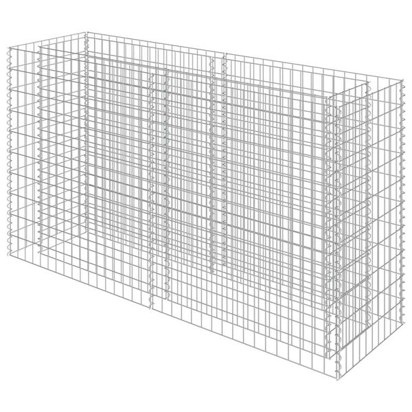 vidaXL Gabion Raised Bed Galvanised Steel 180x50x100 cm